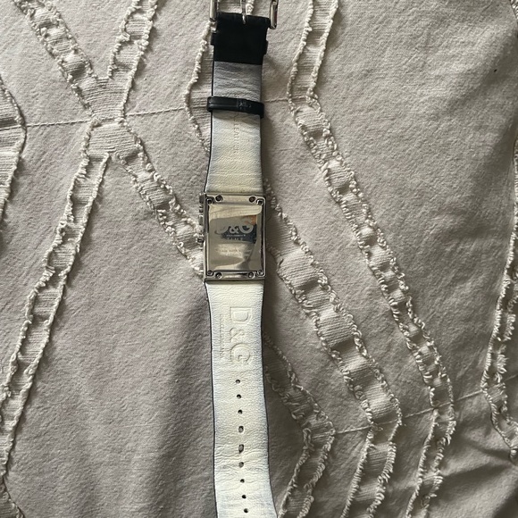 Authentic Dolce and Gabbana black leather watch with crystal face - Picture 3 of 4